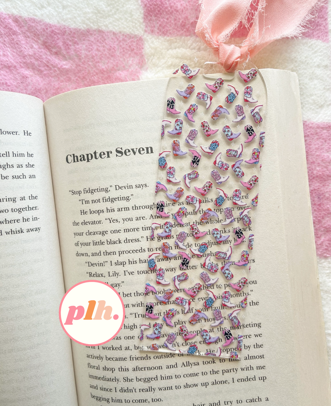 Pink Cowboy Boots Bookmark