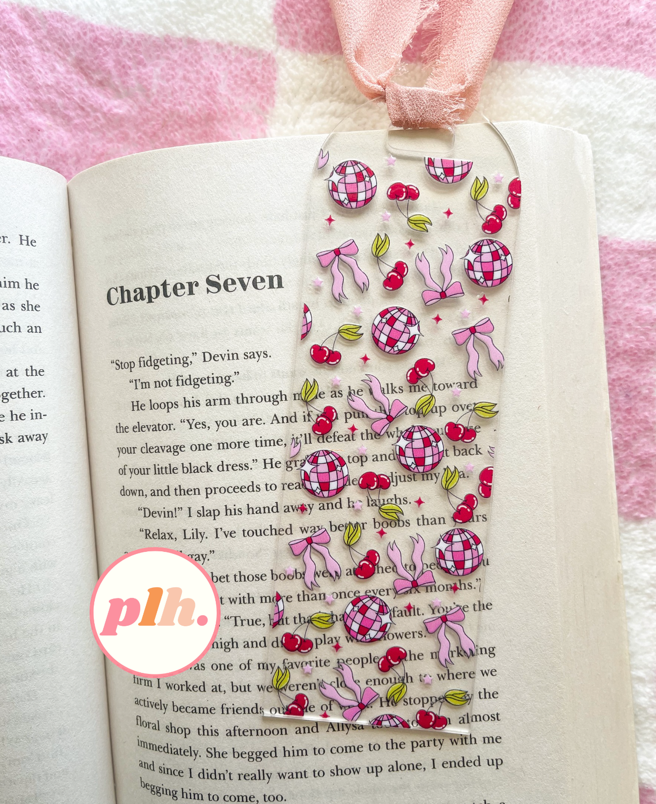 Disco Cherry Bow Bookmark