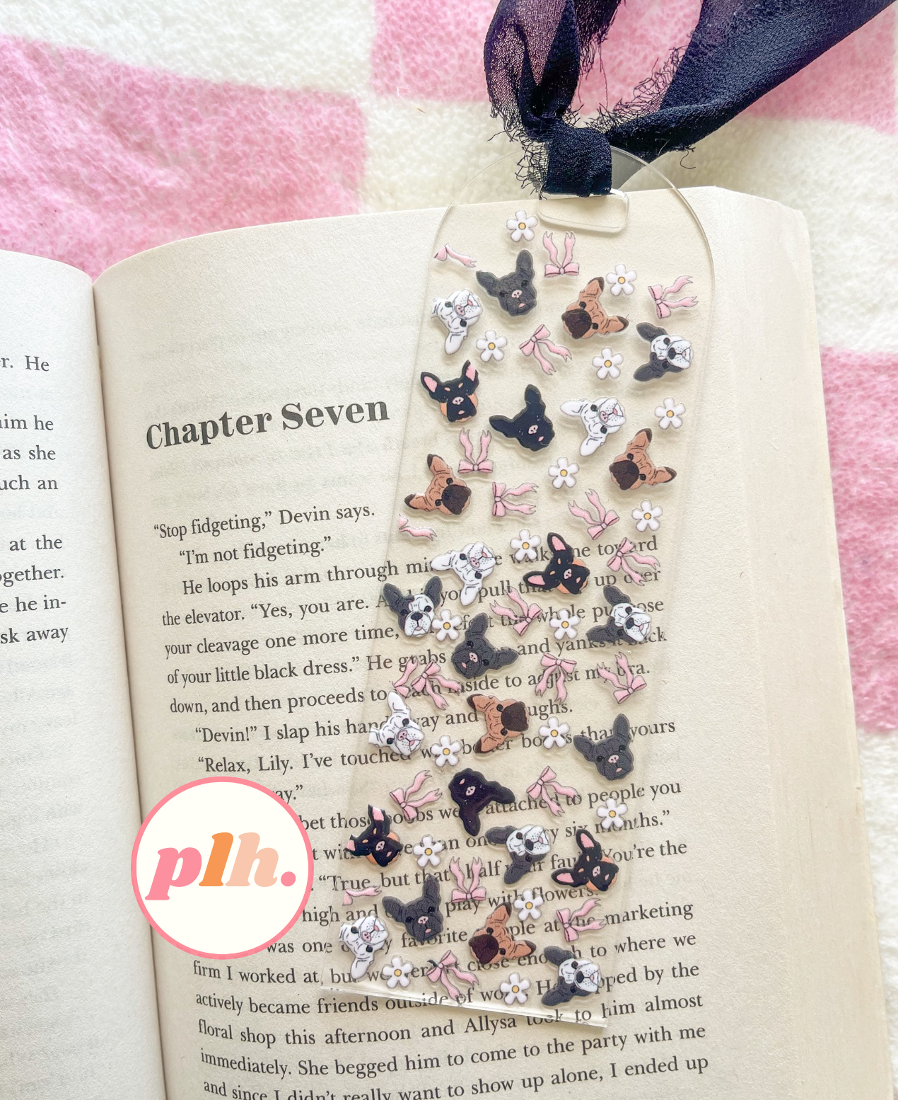 Frenchie Bow Bookmark