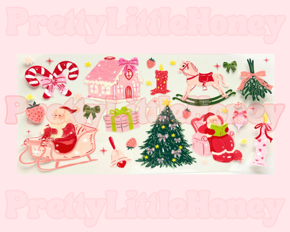 Santa Sleigh Tree CandyCane Christmas Wrap