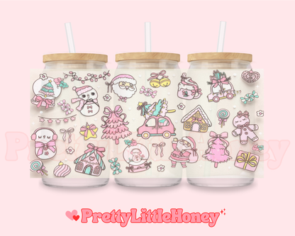 Pink Christmas Snow globe Tree Wrap