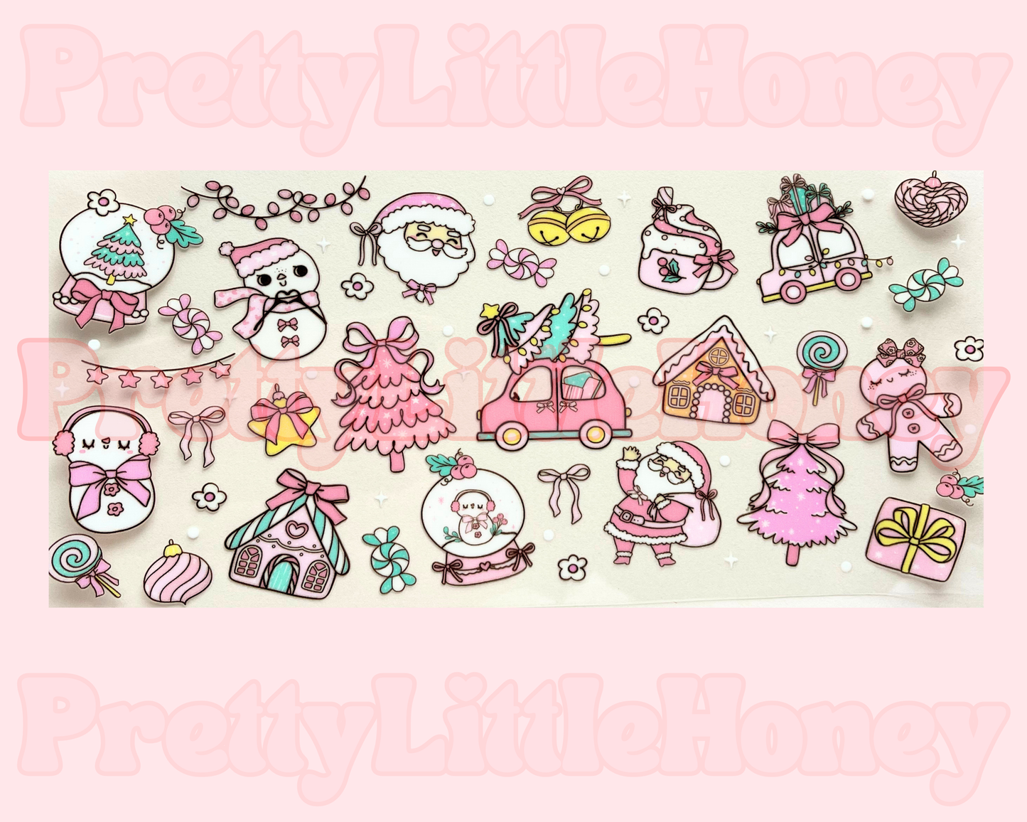 Pink Christmas Snow globe Tree Wrap