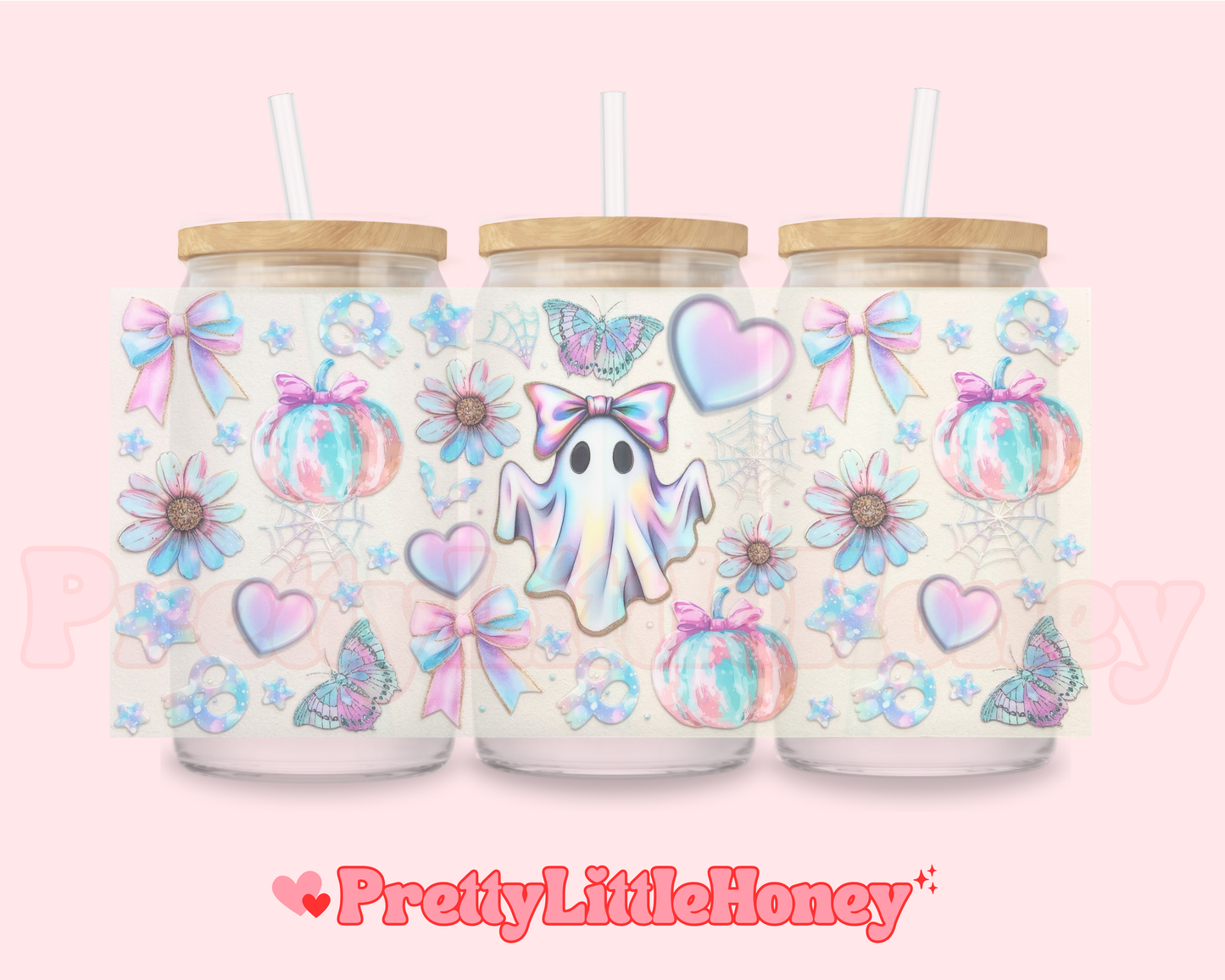Pastel Ghost Pumpkin Flower Wrap