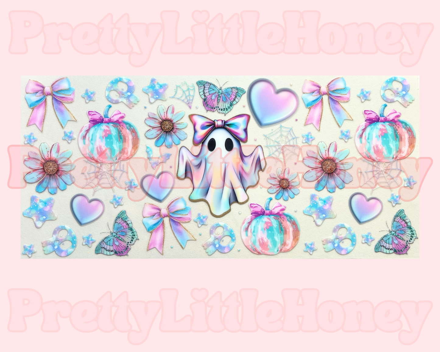 Pastel Ghost Pumpkin Flower Wrap