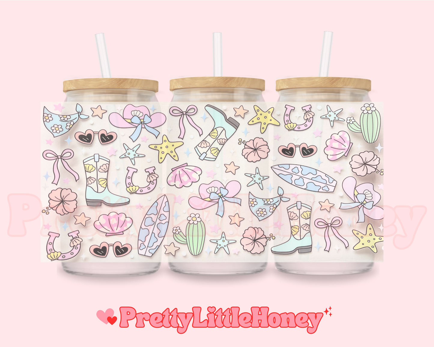 Pastel Beach Surfboard Country Wrap