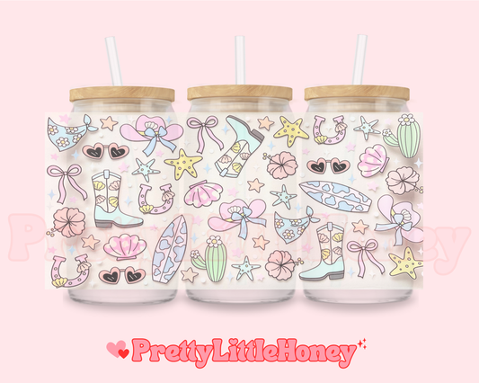 Pastel Beach Surfboard Country Wrap