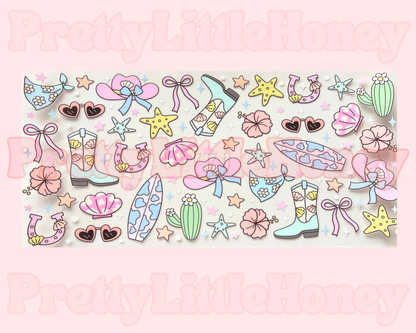Pastel Beach Surfboard Country Wrap