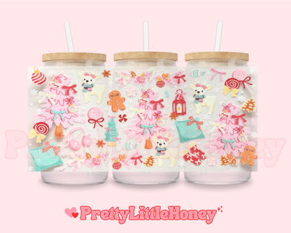 Polar Bear Pink Christmas Tree Wrap