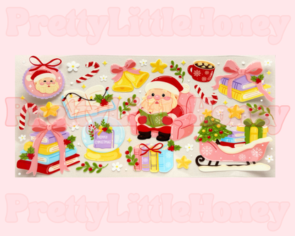 Santa Reading Sleigh Christmas Wrap