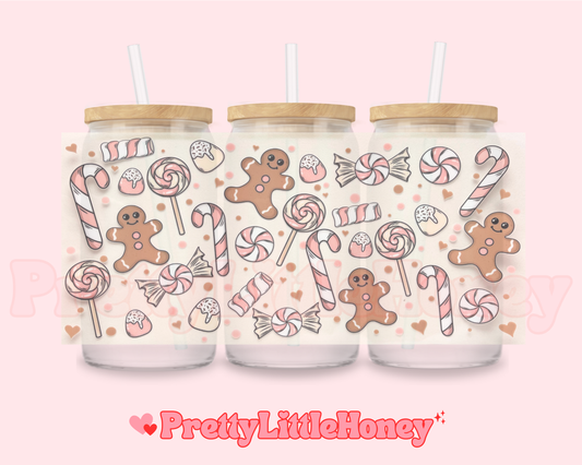 Pink & White Candy Gingerbread Christmas Wrap