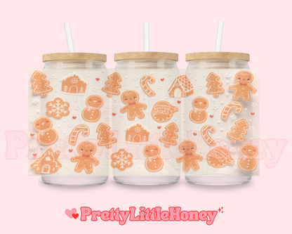 Gingerbread House Candy-cane Christmas Wrap