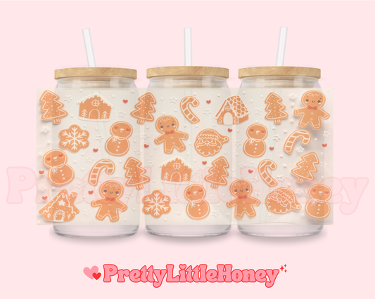 Gingerbread House Candy-cane Christmas Wrap